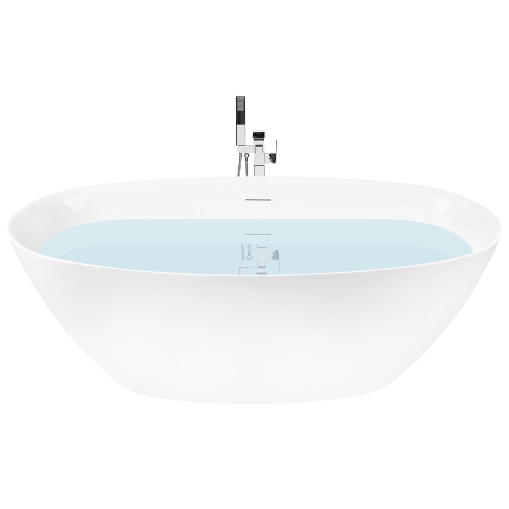 Vasca da bagno freestanding in acrilico bianco 168 cm design moderno forma ovale