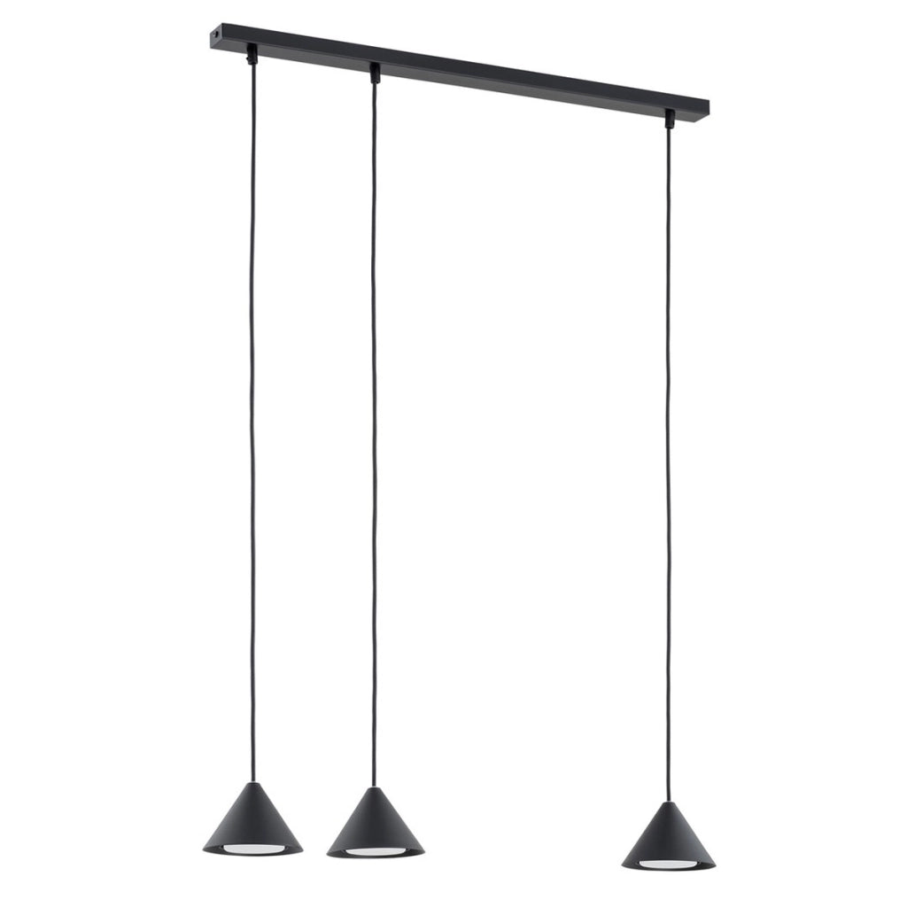 Lampada a sospensione ELIT 3 in acciaio nero opaco