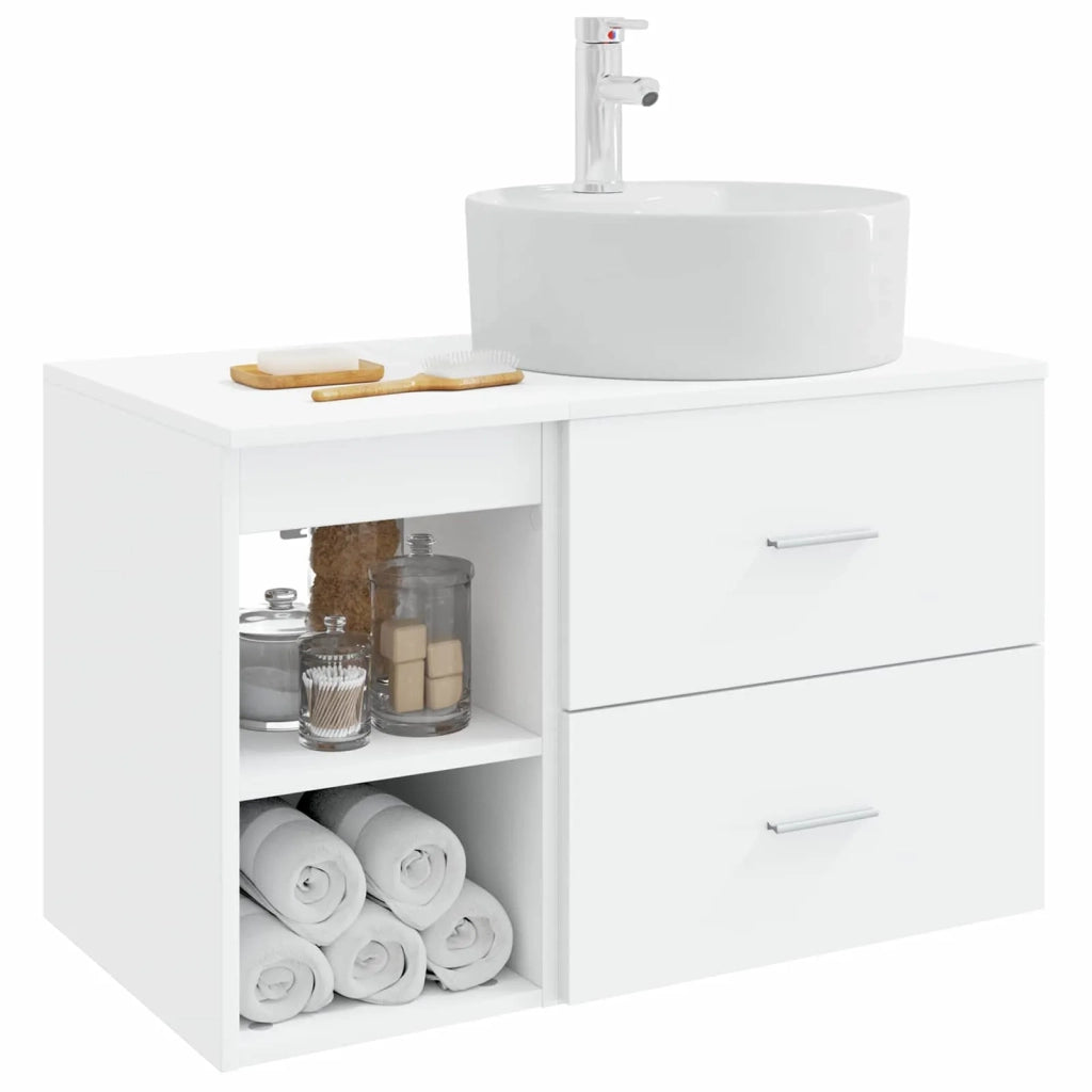 Set di mobili per il bagno 2 pcs Bianco Legno ingegnerizzato 3403904