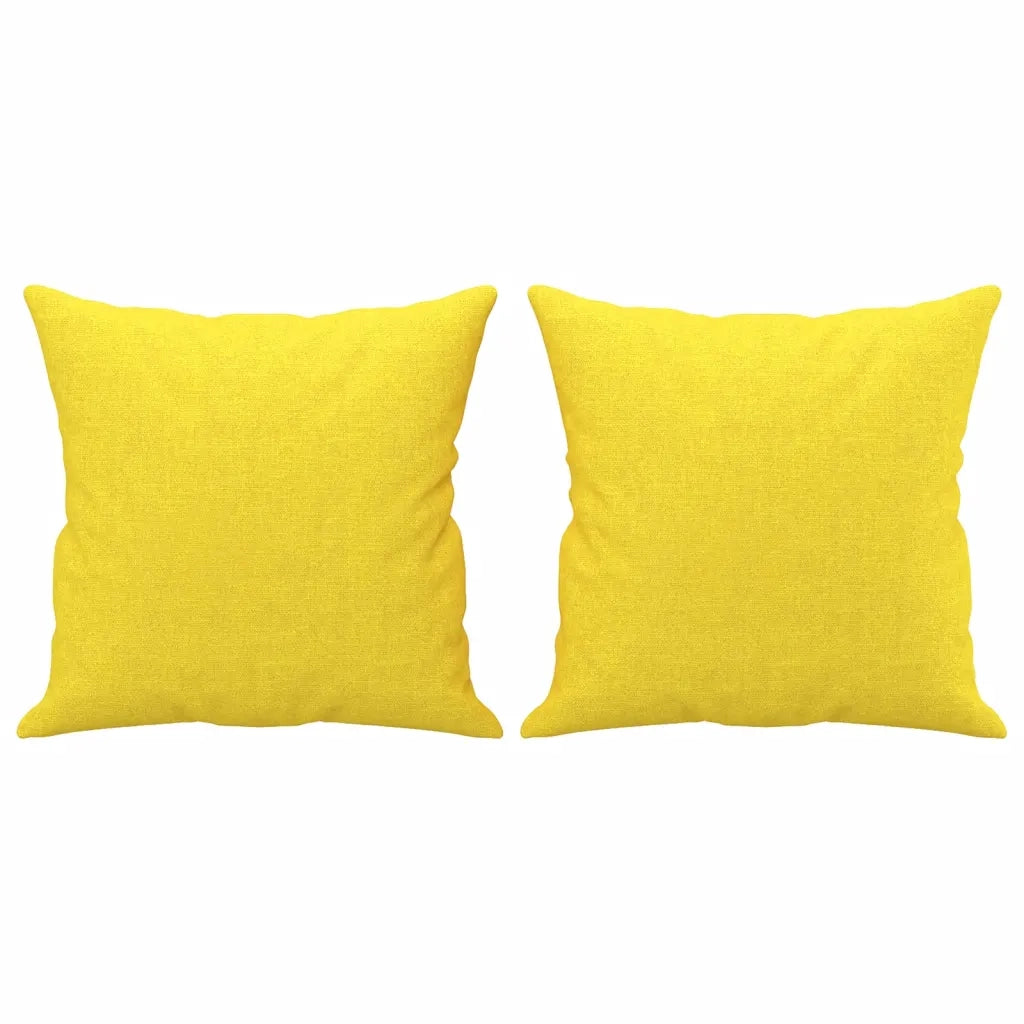 Divano a 3 Posti con Cuscini Giallo Chiaro 180 cm in Tessuto 3200922