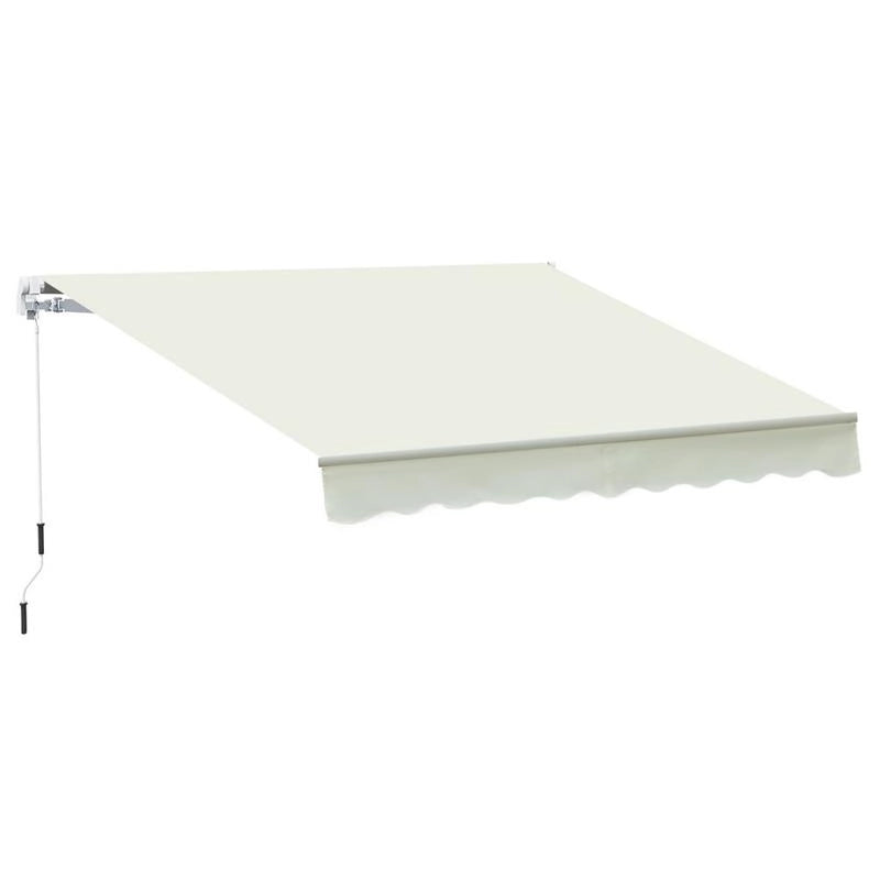 TENDA DA SOLE PER ESTERNO AVVOLGIBILE A MANOVELLA 295 X 245 CM BIANCO