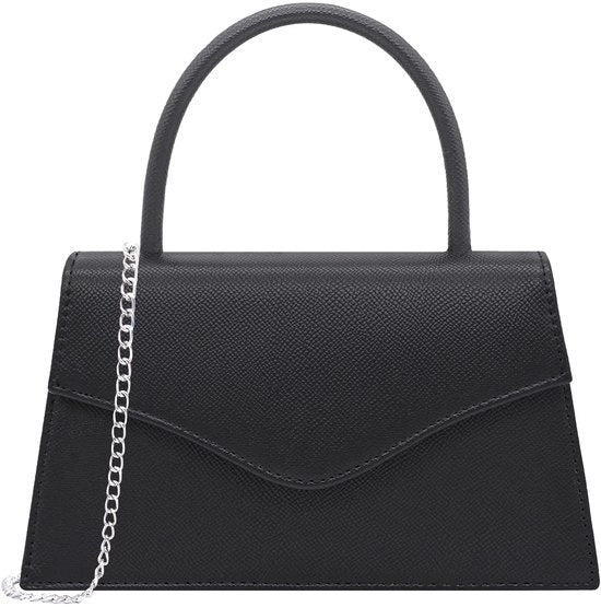 Borsa da Cocktail per Donna con Pelle in Pelle (Stampata Nero)