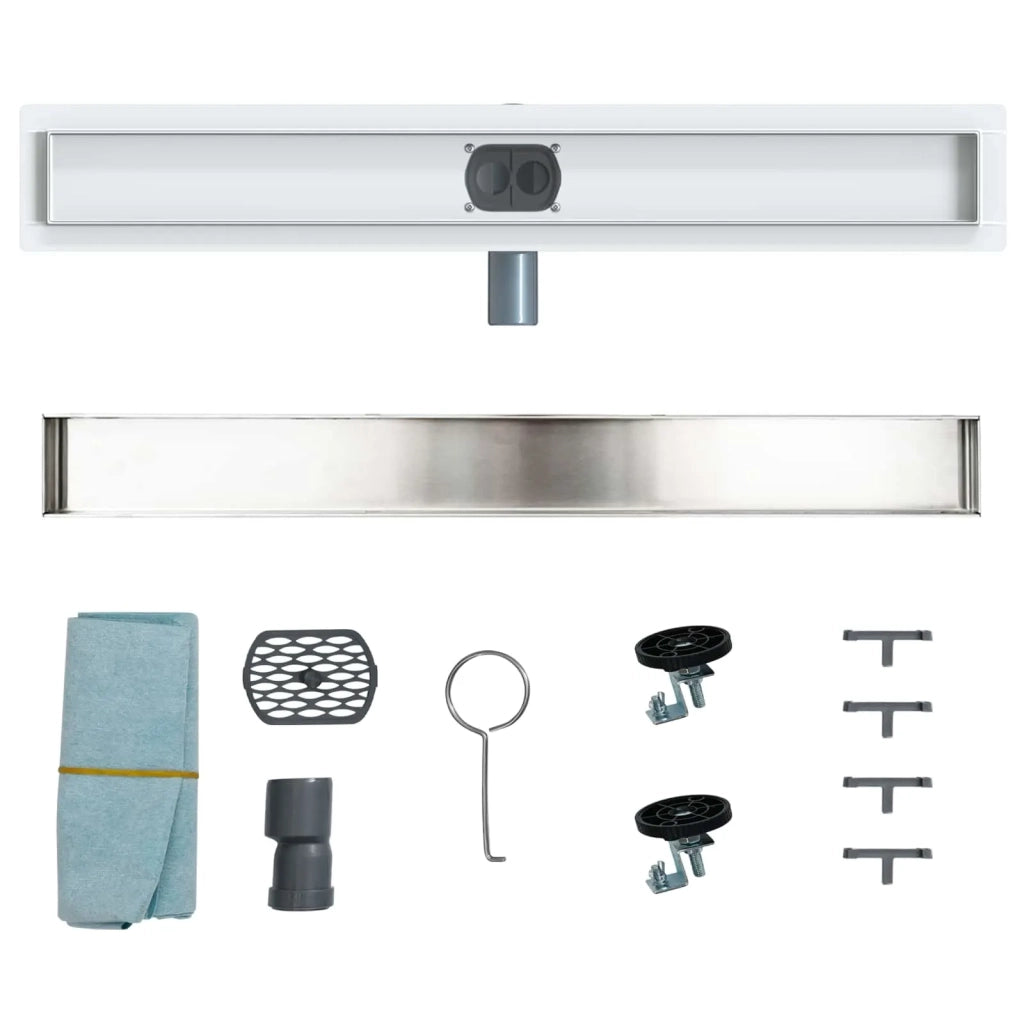 Scarico doccia 2-in-1 con sifone a 360° Argento 70 cm