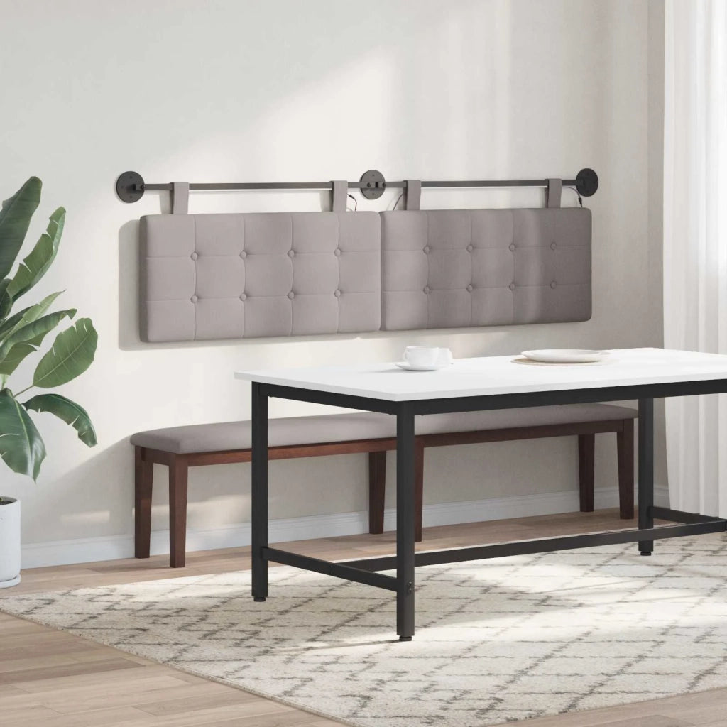 Testiera sospesa Con luce LED Tortora Tessuto