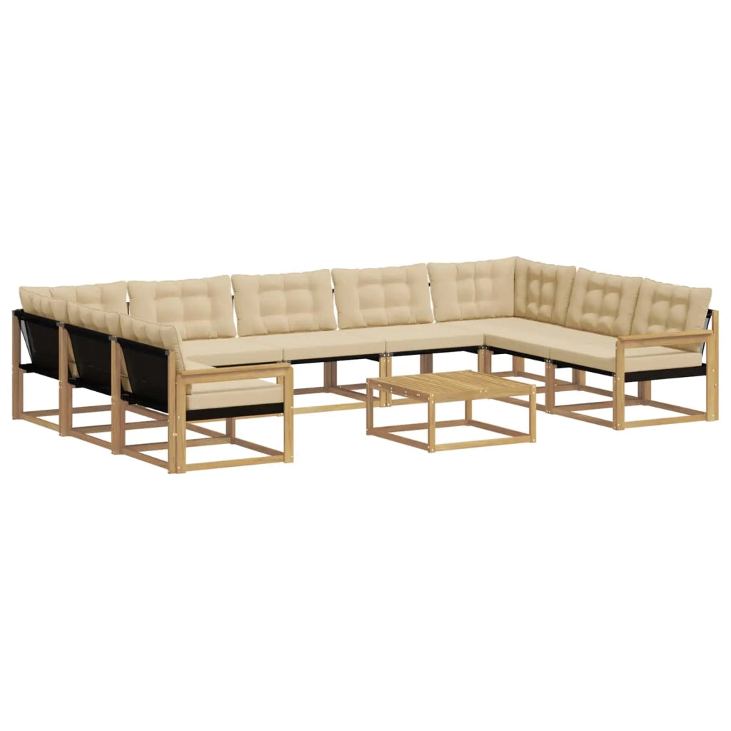 Set di divani da esterno 10 pz Bianco e Beige 3389087