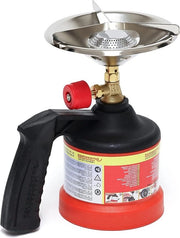 Camping Cottura a Gas - Kit di Accensione - Piatto di Cottura 14 cm - Schermo di Protezione dal Vento