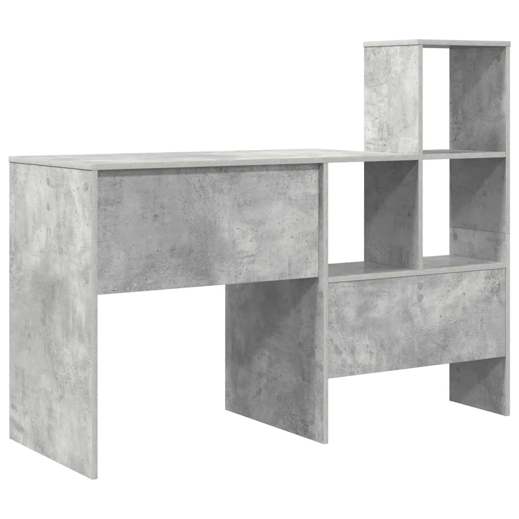 Scrivania con lo scaffale Grigio cemento 131,5 x 50 x 106,5 cm 869301