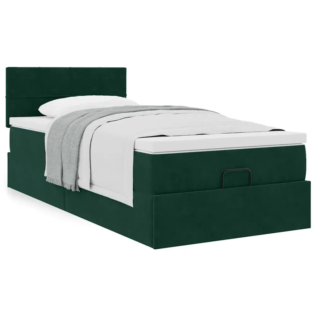 Struttura Letto Pouf con Materasso 90x190 cm in Velluto 3311744