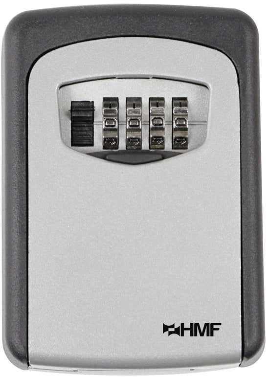 Serratura esterna con combinazione a 4 cifre, cassaforte per esterni | 12,2 x 8,7 x 4 cm | Grigio