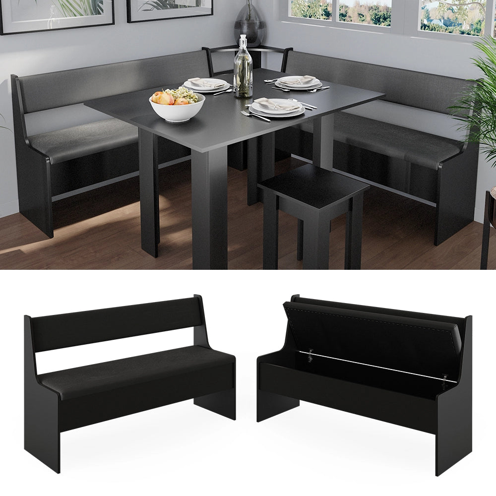 Vicco Panca ad angolo Nero 41.5 x 136.6 cm