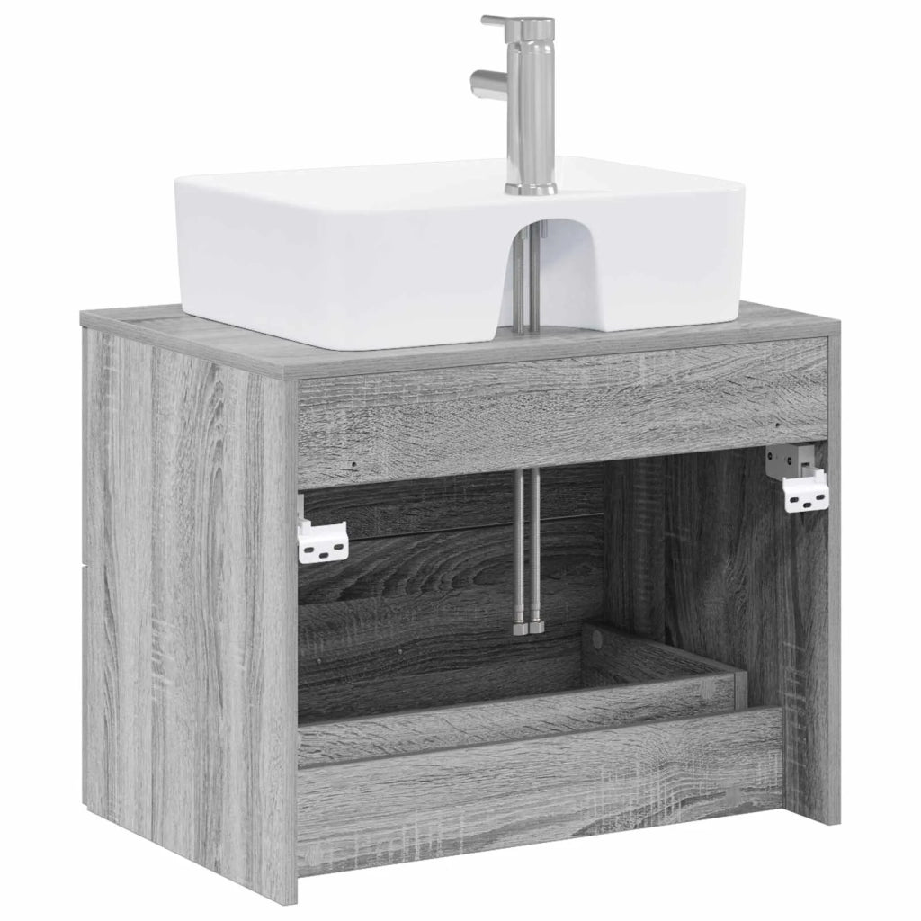 Set di mobili per il bagno Sonoma grigio Legno ingegnerizzato 3404387