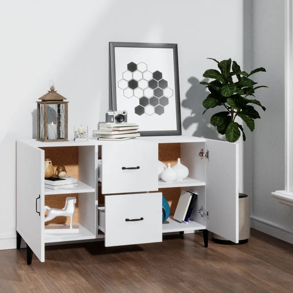 Credenza-Buffet-Armadio da cucina Bianca 100x36x60 cm in Legno Multistrato 609322