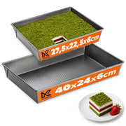 Set di 2 teglie rettangolari antiaderenti per torte KADAX