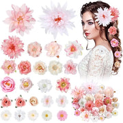 Set di spille per capelli da 25 pezzi, clip per capelli, fiori, spille per capelli, spille per capelli per donne, tenaglie antiscivolo a coccodrillo, accessori per capelli boho, per feste, matrimoni e uso quotidiano