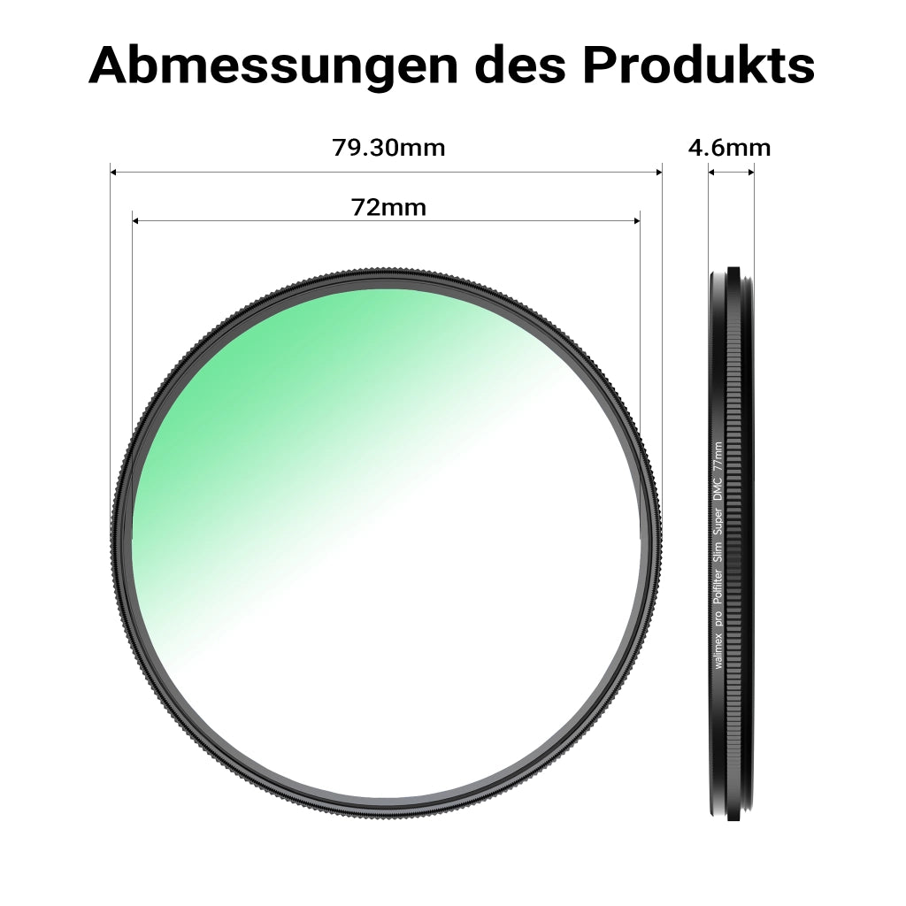 Filtro polarizzatore circolare Slim Super DMC 77 mm, rivestimento a 18 strati, CPL con montatura slim 4,6 mm, per obiettivo macchina fotografica, riduce i riflessi e intensifica i colori