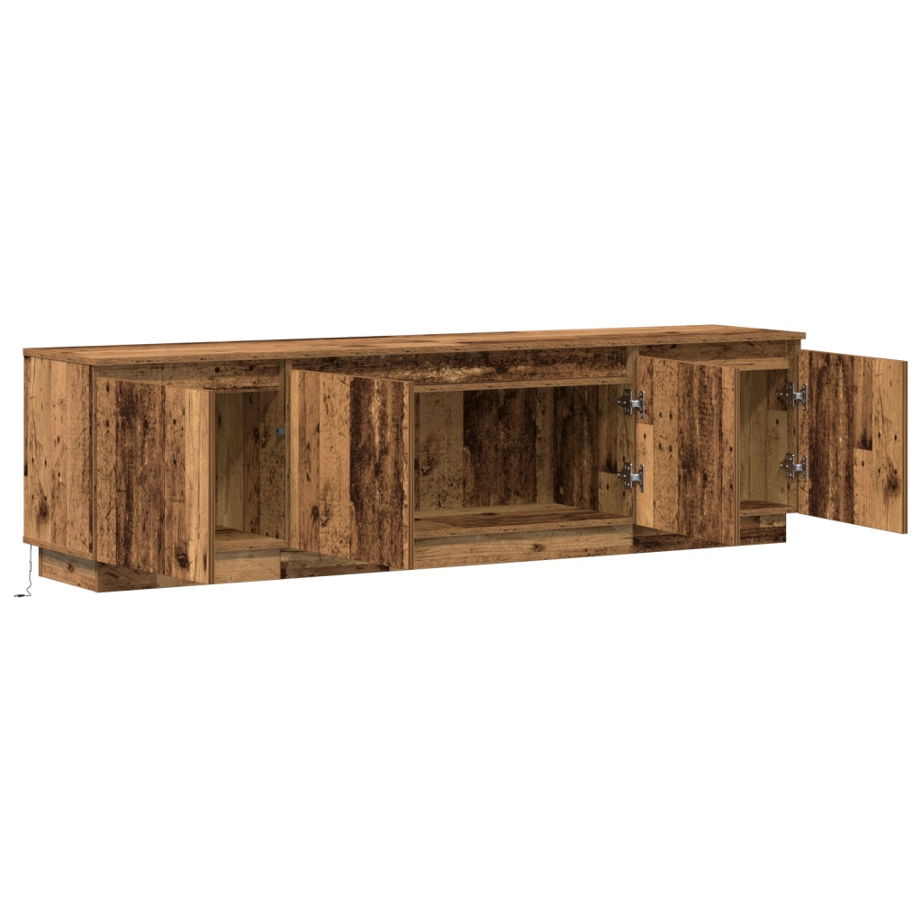 Mobile TV con LED Legno Vecchio 180x38x49 cm Legno ingegnerizzato