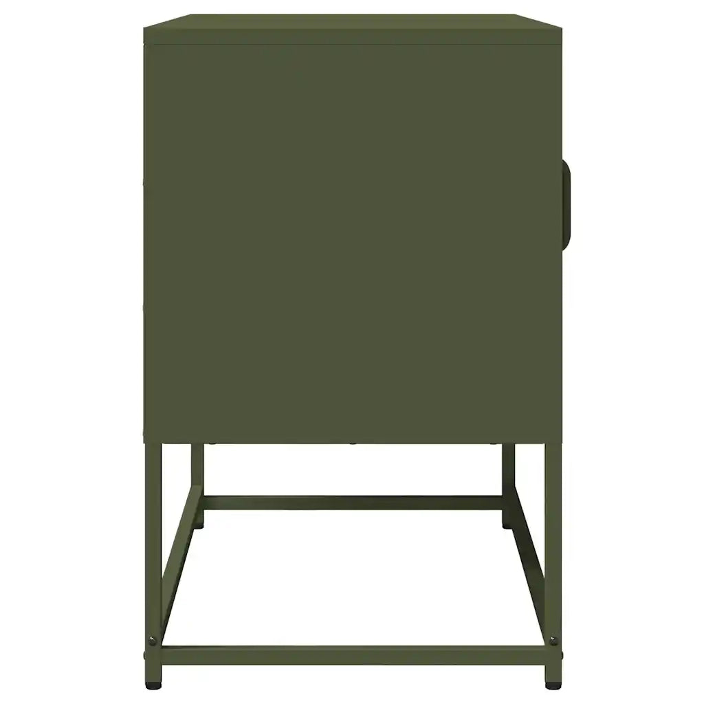 Mobile TV Verde Oliva 68x39x60,5cm in Acciaio Laminato a Freddo