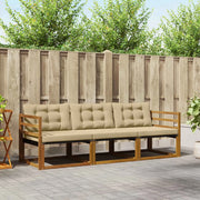 Set di divani da esterno con cuscino 3 pcs Naturale e Beige