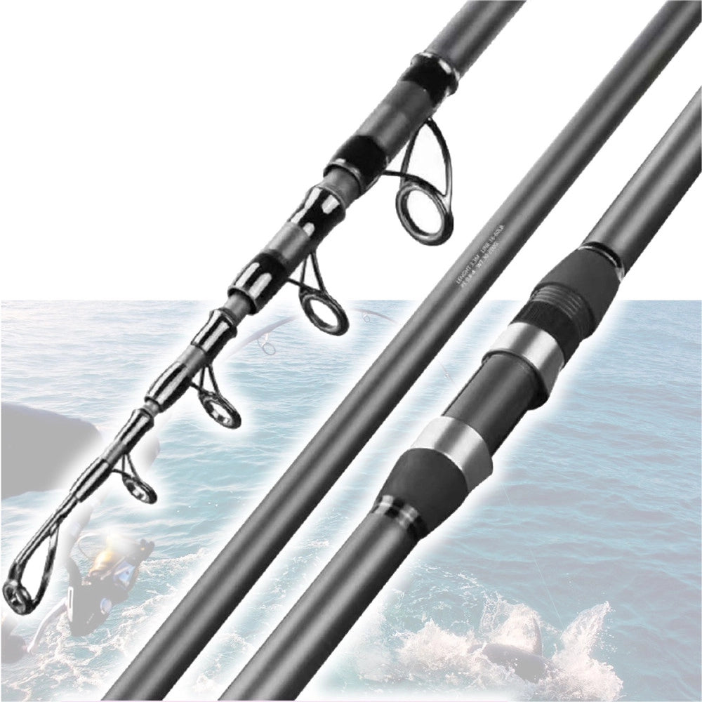 Trade Shop - Canna Da Pesca Telescopica Ultra Leggera In Fibra 2,1 Mt Mare Spinning Lago -