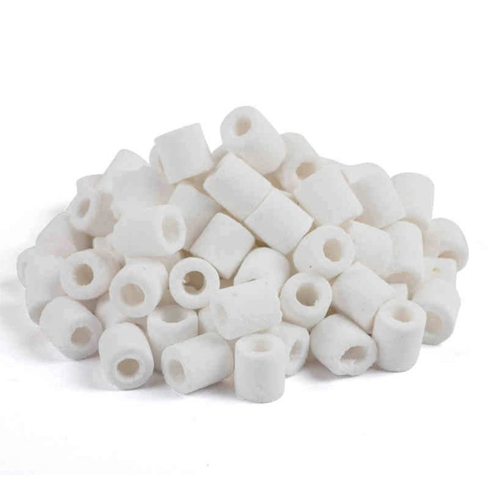 Trade Shop - Cannolicchi 500g In Vetro Sintetizzato Con Calza Per Acquario Pulizia -