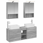 Set di mobili per il bagno 5 pcs Sonoma grigio 3406844