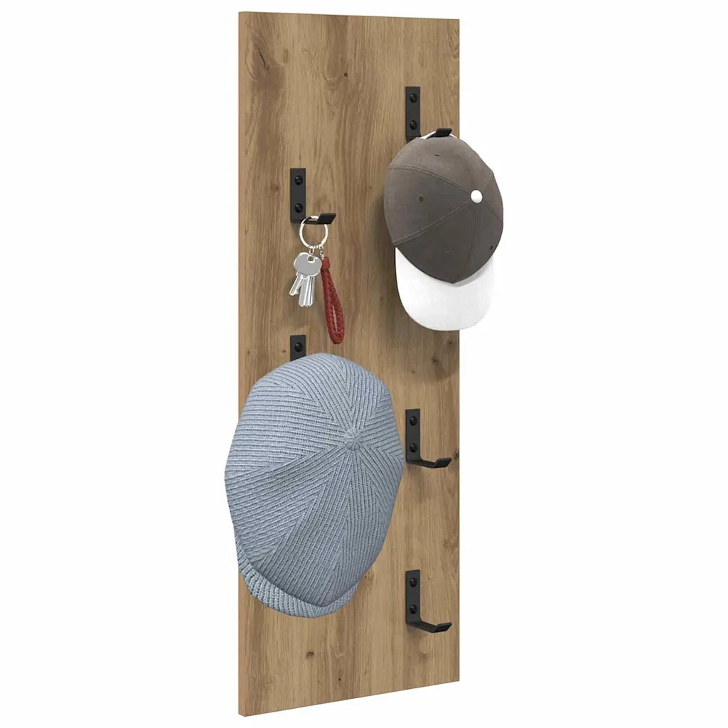 vidaXL Appendiabiti a muro rovere artigianale 30 x 1.5 x 80 cm