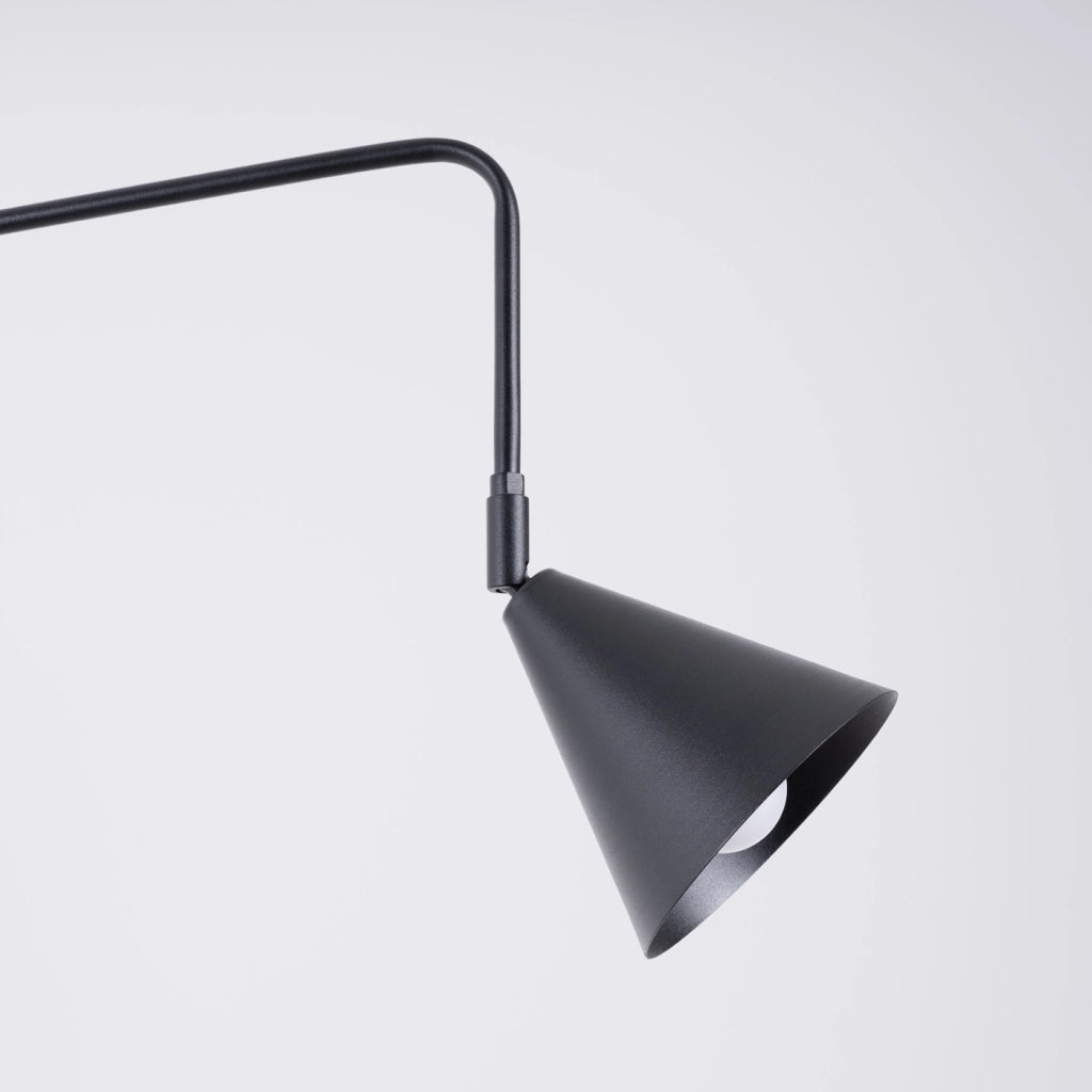 Lampada da parete NOX in acciaio nero E14 LED 10W con paralume geometrico moderno