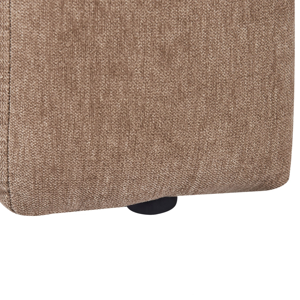 Chaise Lounge con Rivestimento in tessuto marrone Gambe nere Cuscino aggiuntivo lato destro Design moderno e glam