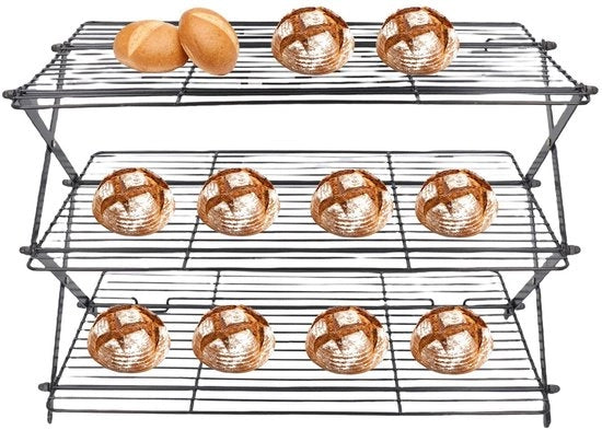 Portatile Raffreddatore a Multi Livelli con Progetto di Risparmio di Spazio - Reticolo di Acciaio in Acciaio Rectangolare - Raffreddatore Portatile per Cakes e Biscotti