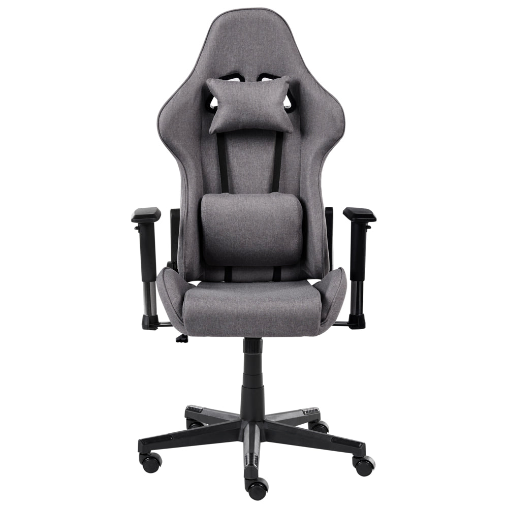 Sedia da ufficio ergonomica in tessuto con braccioli regolabili di colore grigio scuro poltrona gaming stile moderno