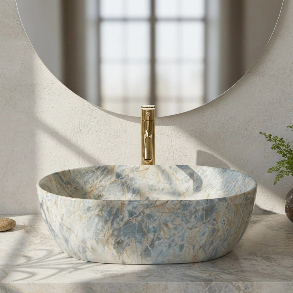 Lavabo Da Appoggio Rea Amelia Ruststone 48