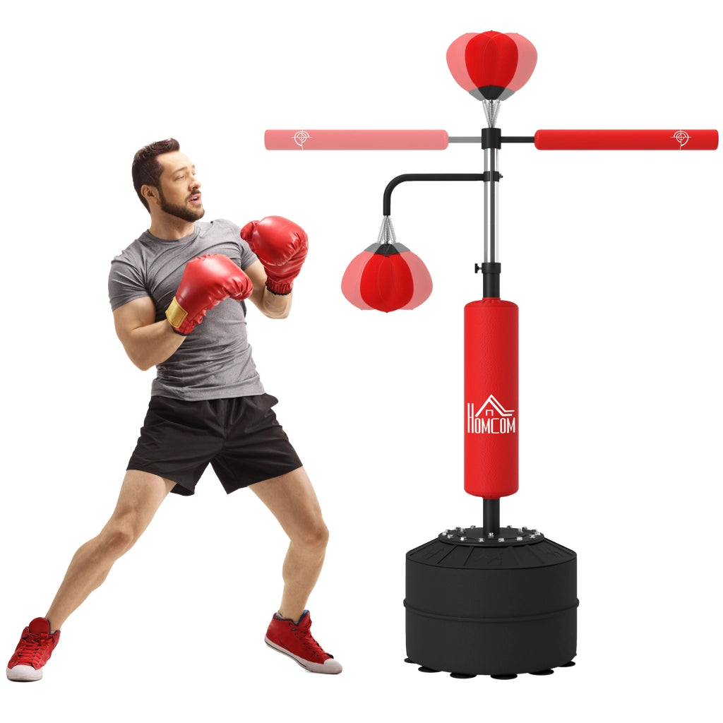 Sacco da boxe con supporto 4 in 1 ¨C zephmum ¨C rosso 88x50x160-230 cm