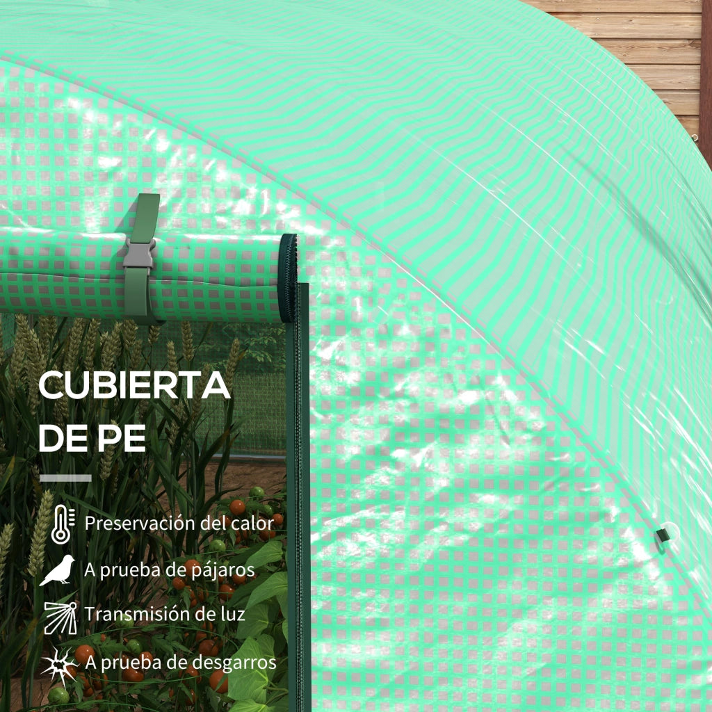 Serra Tunnel 6x3x2 m ¨C zephmum ¨C Verde con Finestrini a Rete e Porta Avvolgibile