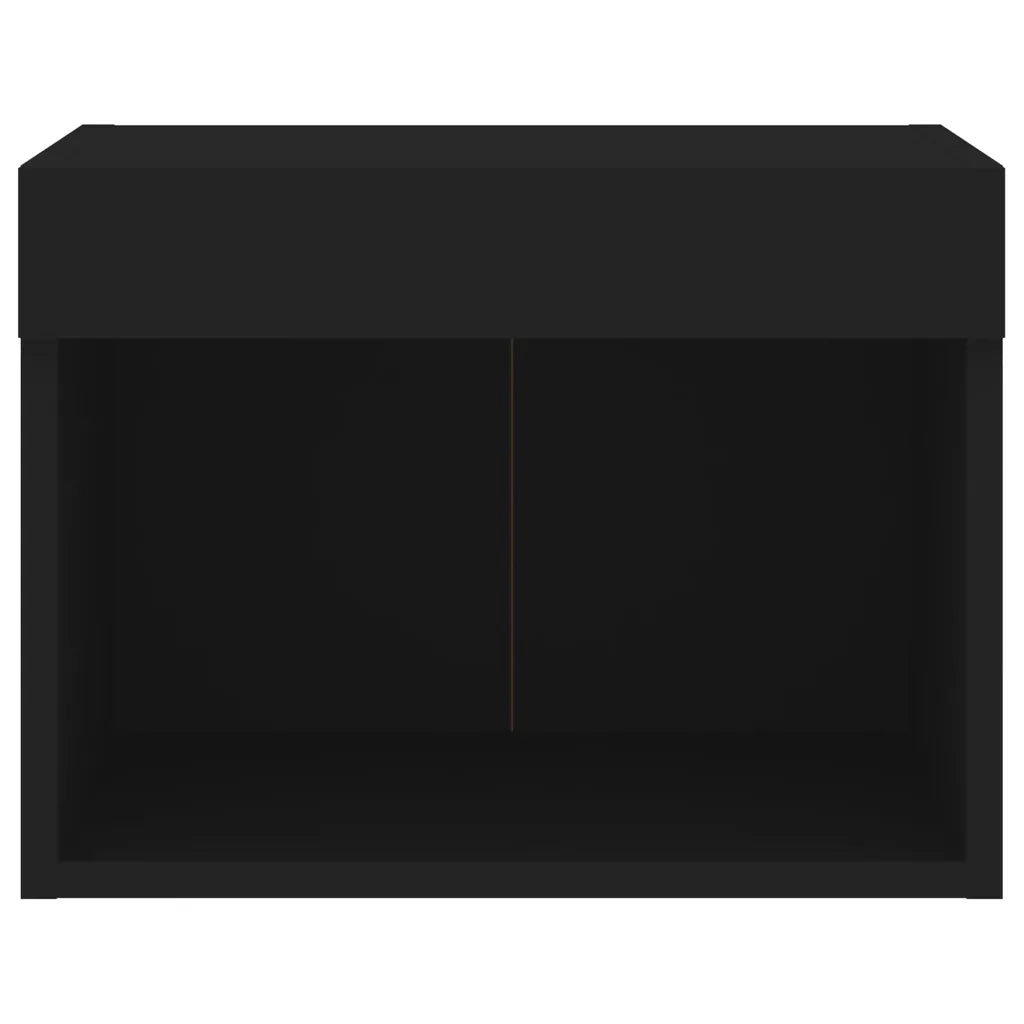 Comodini con Luci LED a Parete 2pz Neri 837116