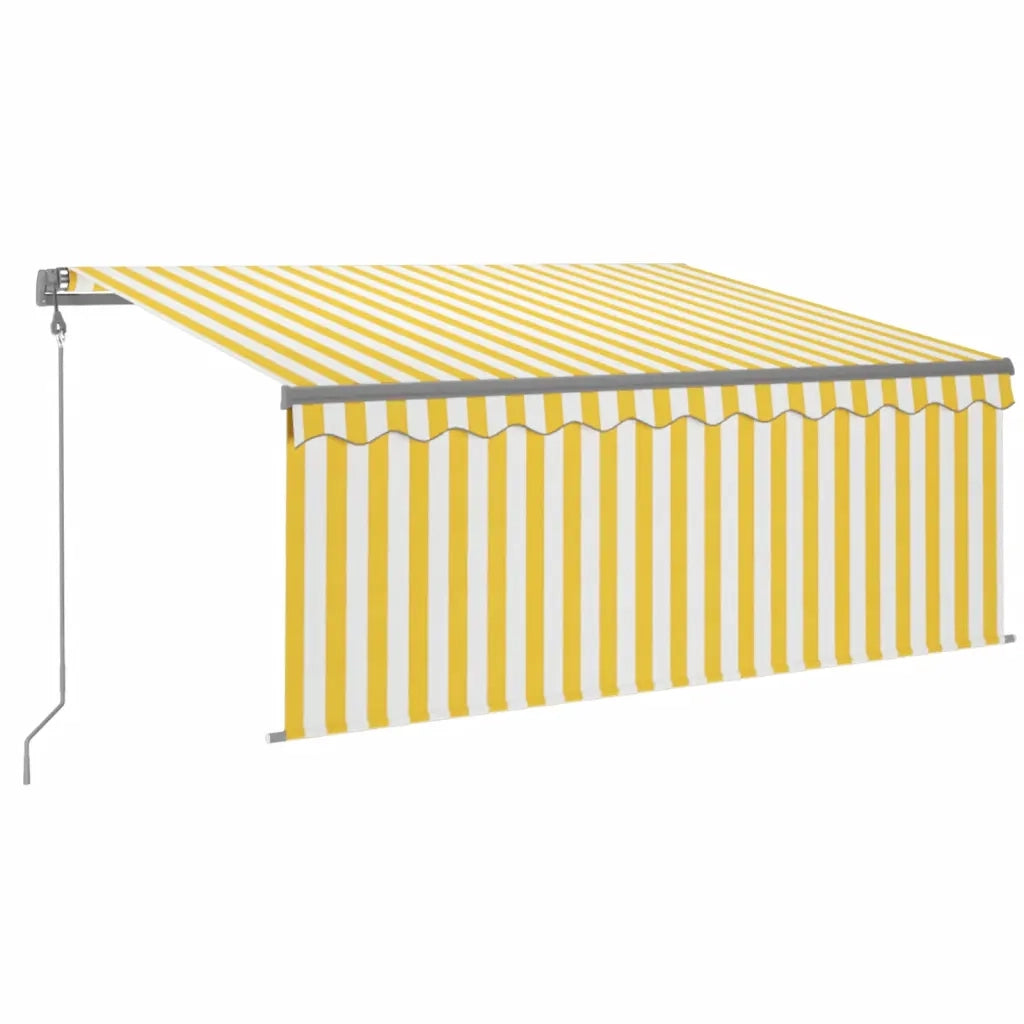 Tenda Sole Retrattile Automatica e Parasole 3x2,5mGialla Bianca 3069388