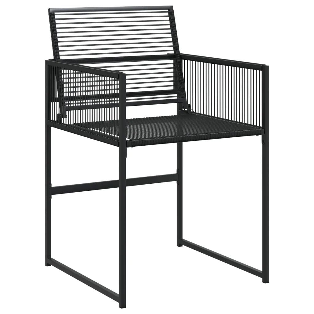 Set da Pranzo da Giardino 17 pz Nero in Polyrattan