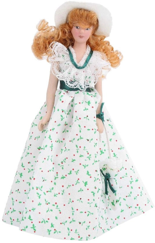 Miniatura Pop - Passeggiata con Dama in Porcellana - 1:12 Miniatura Pop - Accessori per Casa di Bambola - Miniatura Elegante - Altezza 15,5 cm