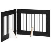 Cancello per cani con supporti 2 pz Rovere Nero 80 x 60 cm CFW6482870