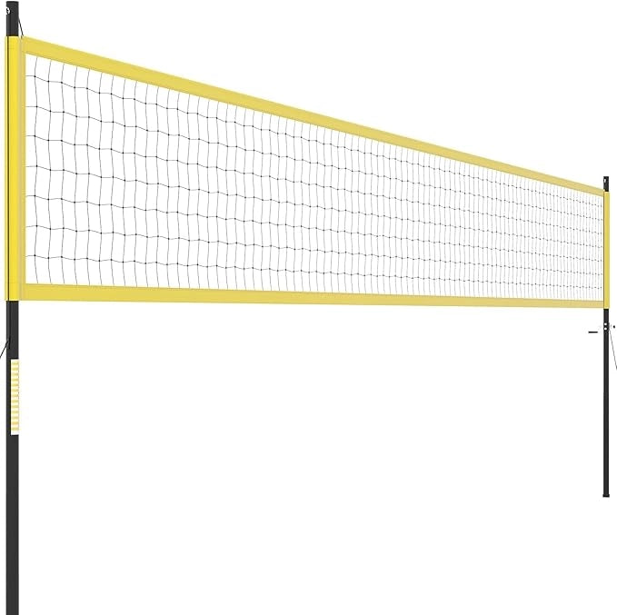 Rete da Pallavolo per Esterni Portatile, Rete con Pali Regolabili in Altezza, Anti-Afflosciamento, Pallavolo, Pompa, Martello, Linea di Confine e Borsa, per Giardino e Spiaggia