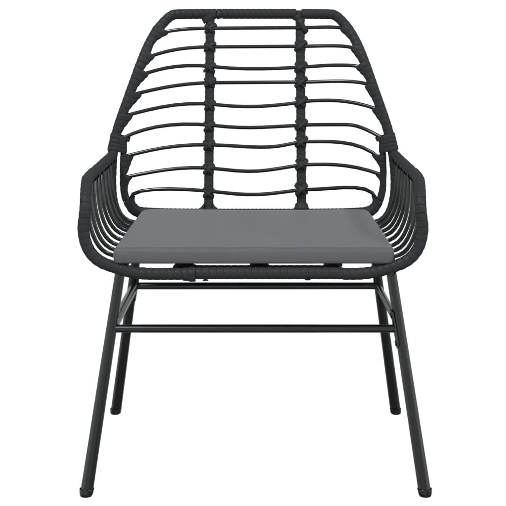 Sedie da Giardino con Cuscini 2 pz Nere in Polyrattan 369093