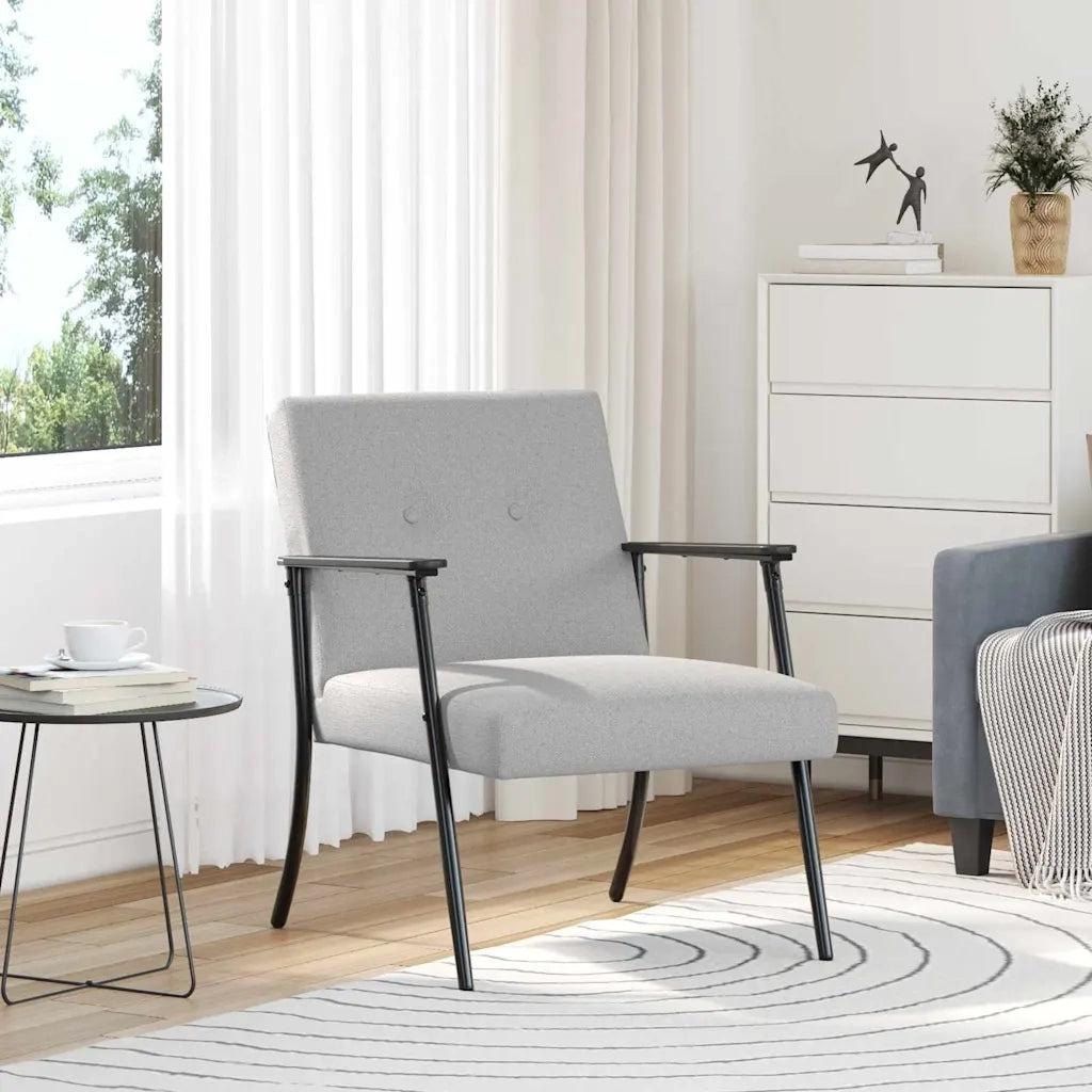 Poltrona-Divano Sedia-Poltroncina Grigio Nuvola Tessuto 993609