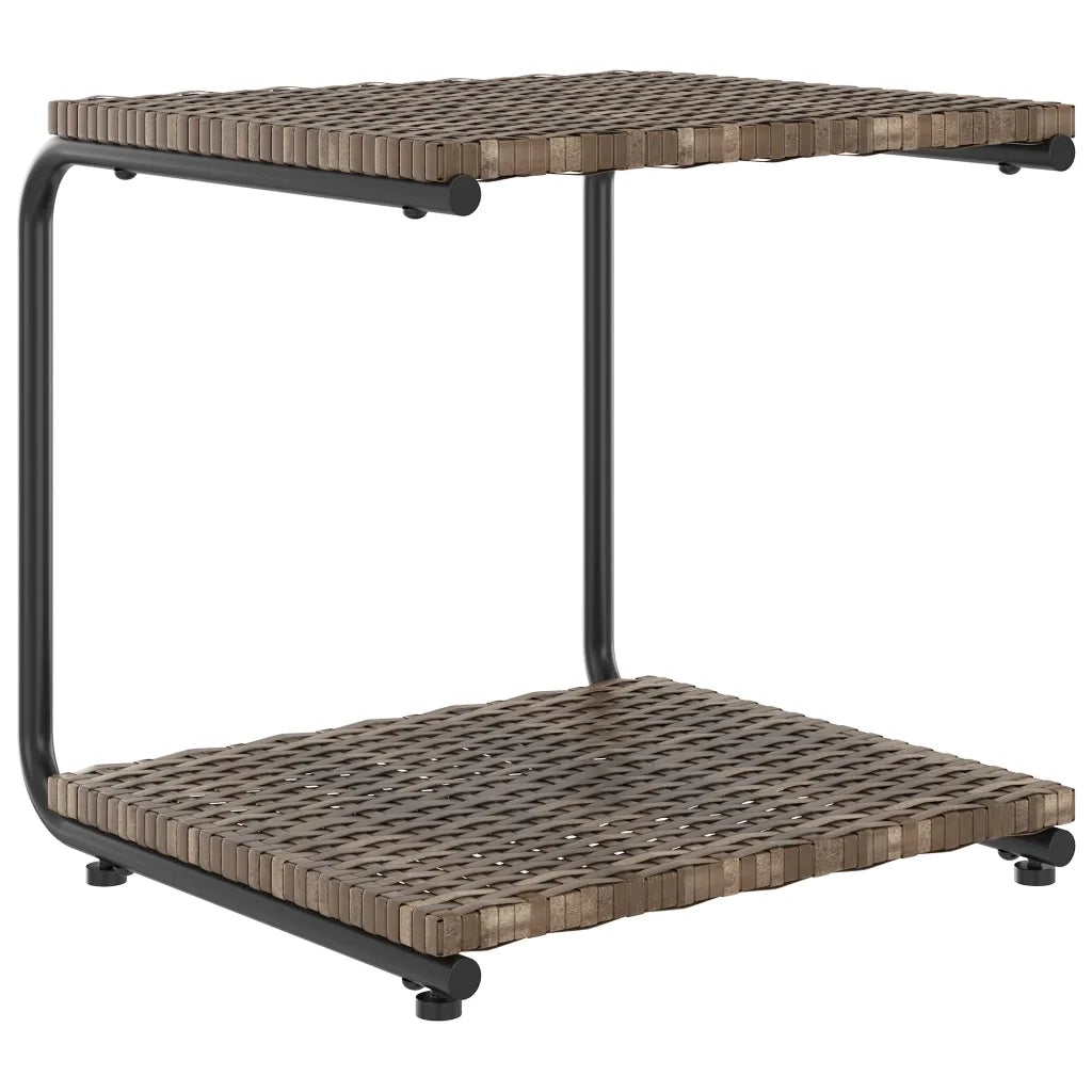 Lettino Prendisole per 2 Persone con Cuscini Polyrattan Marrone 48130