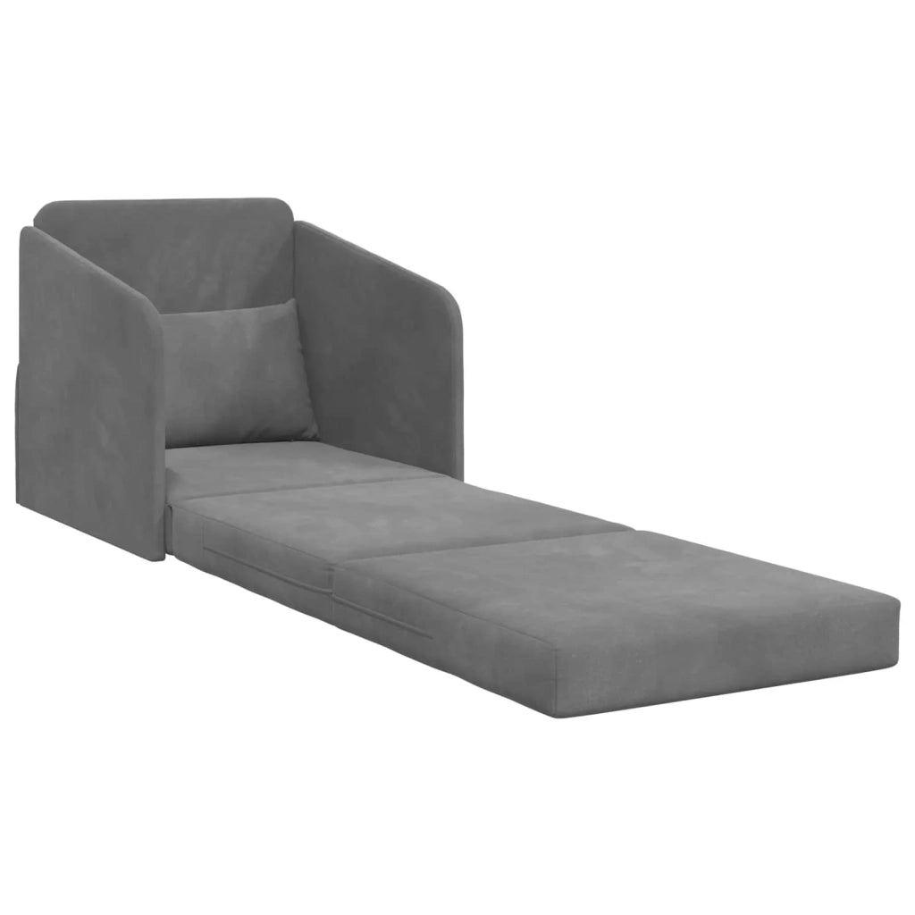 Divano letto Grigio scuro 65 x 80 x 83 cm Velluto 4106649