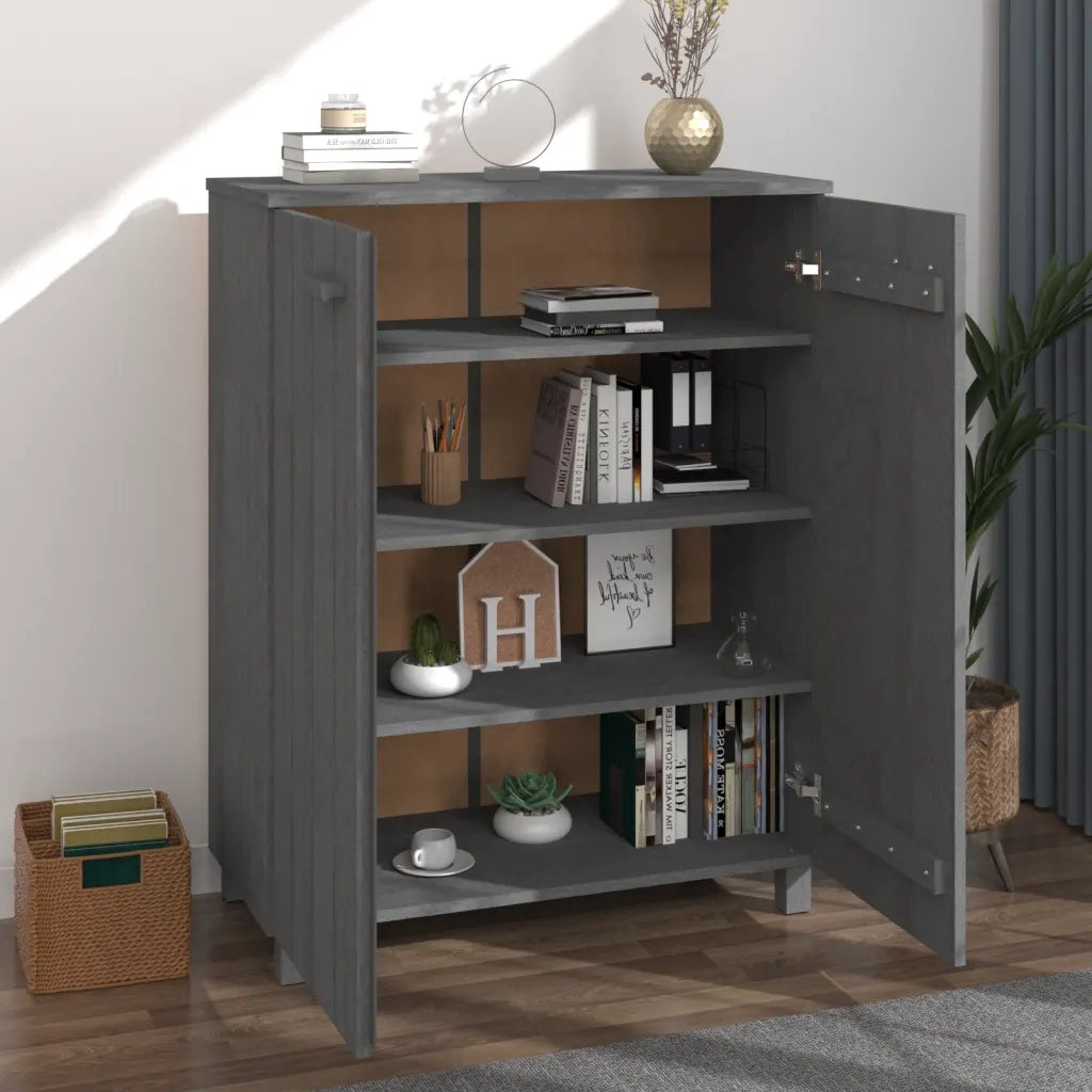 Scarpiera-Scaffale per scarpe HAMAR Grigio Scuro 85x40x108 cm in Legno di Pino