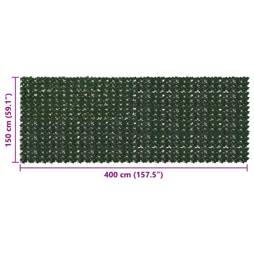 Schermo per balcone con foglie Verde Scuro 400 x 150 cm 42040634