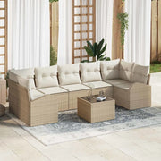Set Divano da Giardino 8 pcs Beige e Crema 289 x 124 x 69 cm 3354630