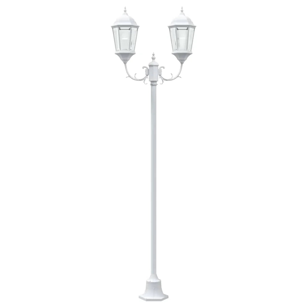 Lampada da giardino vintage 68 x 20 x 235 cm illuminazione potente stile classico alluminio bianco 02_0058417