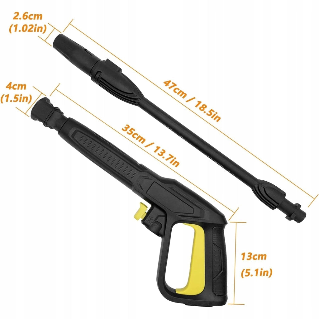 Set di Accessori per Idropulitrice compatibile con Kärcher K2-K7 – Pistola con Lancia e Ugello Vario, 150 Bar, 10 l/min