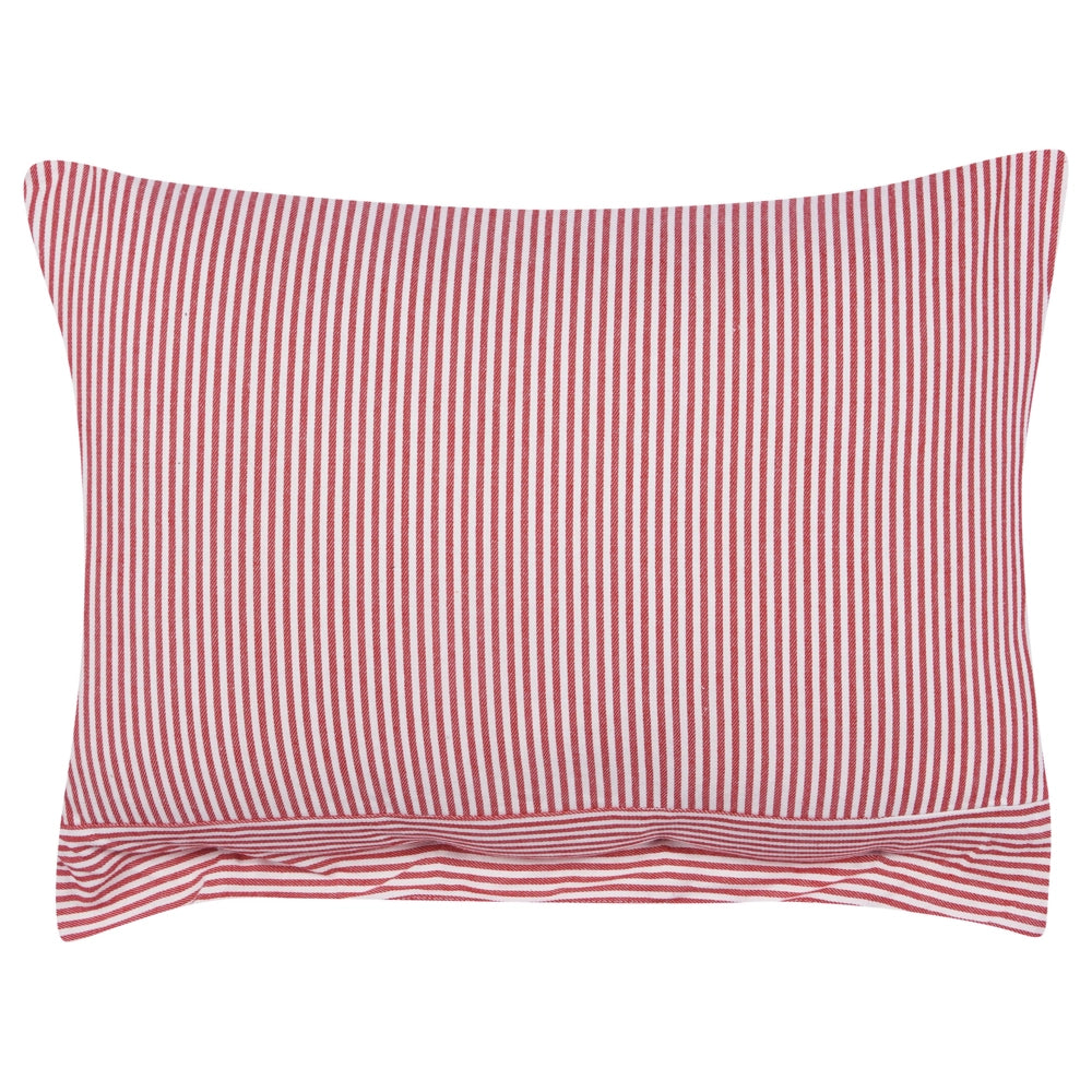 Cuscino decorativo in cotone rosso e bianco 40 x 60 cm con motivo a righe e bottoni Accessori decorativi retrò Camera da letto Soggiorno