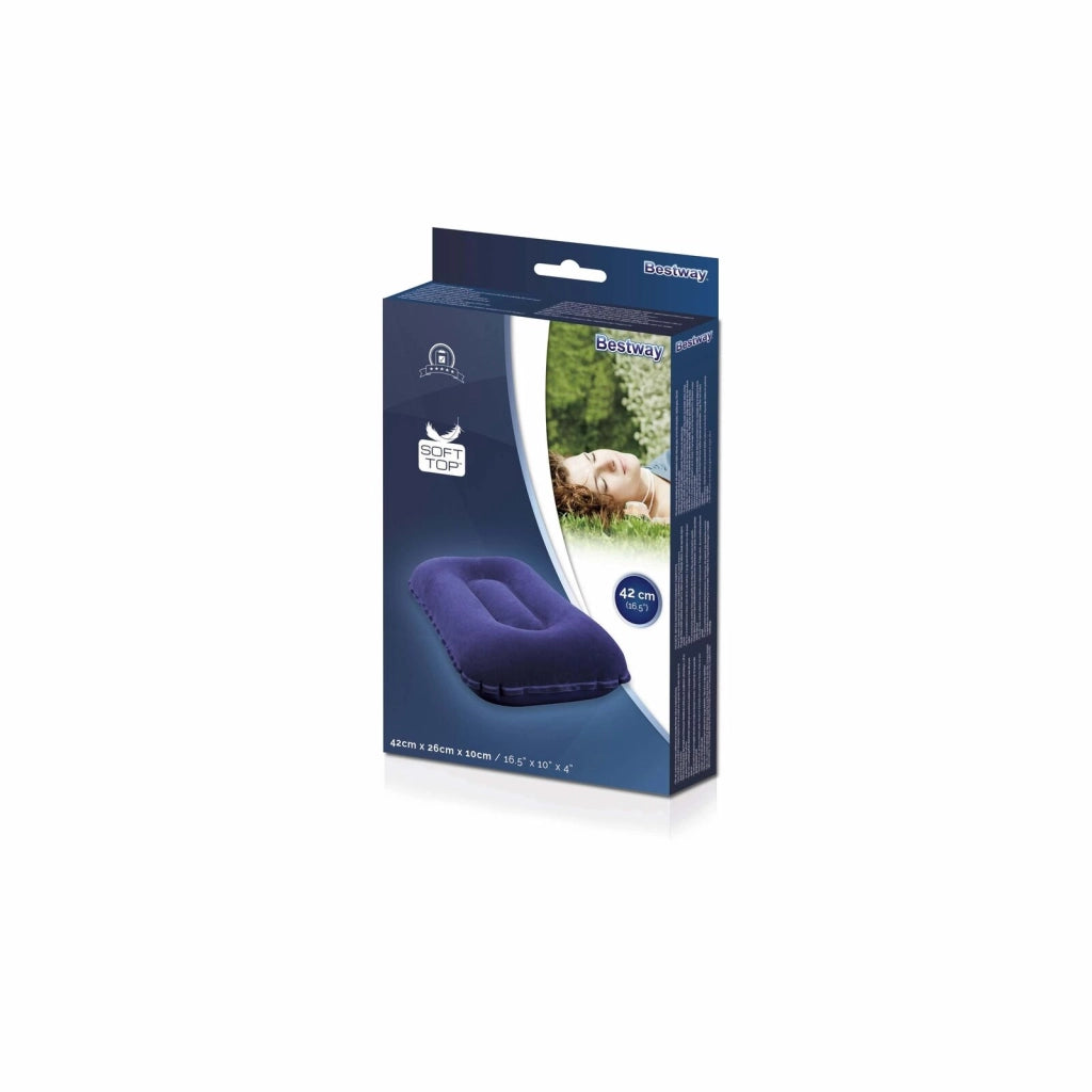 Bestway 67121 Cuscino Gonfiabile Rettangolare Campeggio Viaggio Floccato 48x30 cm colore Assortito